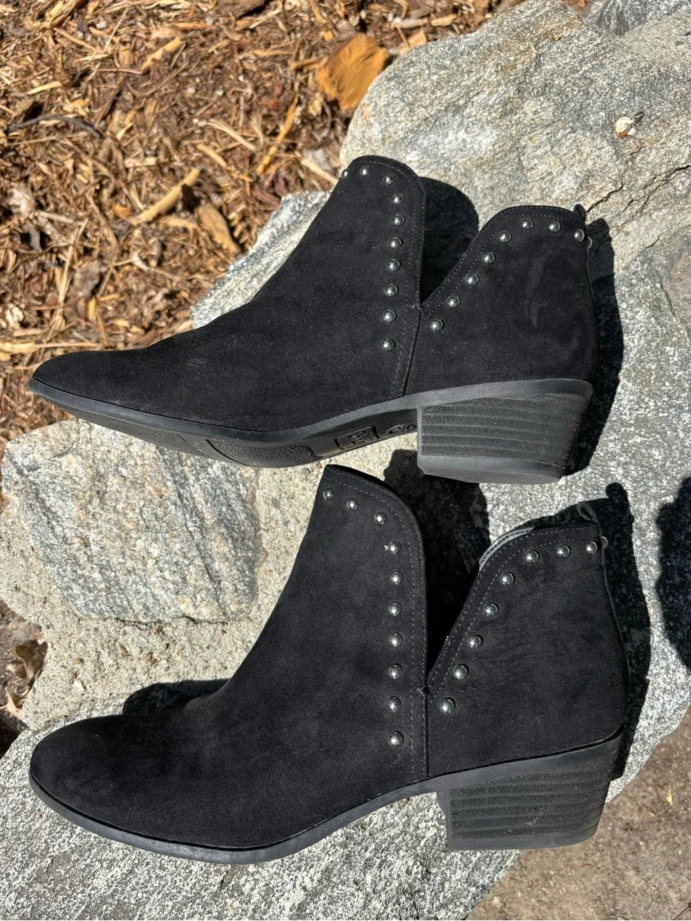 Sam Edelman circus Black Studded Suede Ankle Boots - Women
